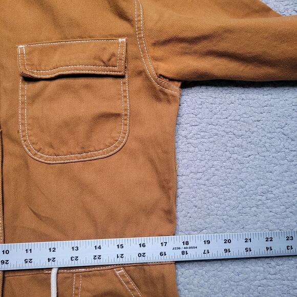 Abercrombie & Fitch Jumpsuit Womens Small Camel Brown Utility Coveralls Romper - Picture 8 of 11